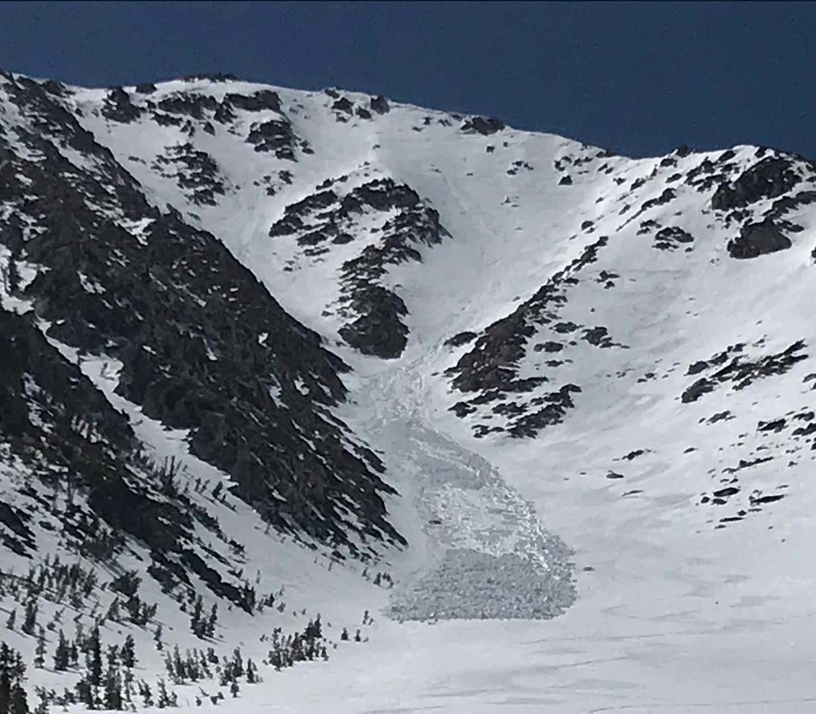 Loose wet avalanche on Jobs Peak from 4/25 or 4/26