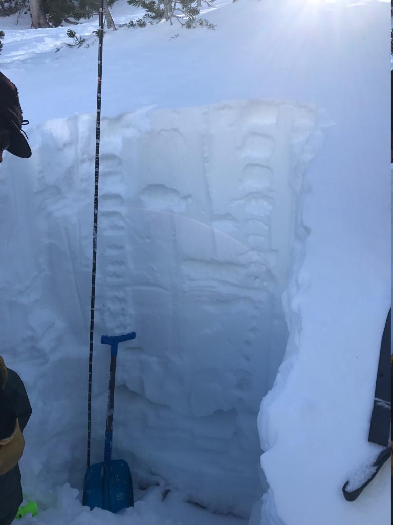 180cm of snow below summit 