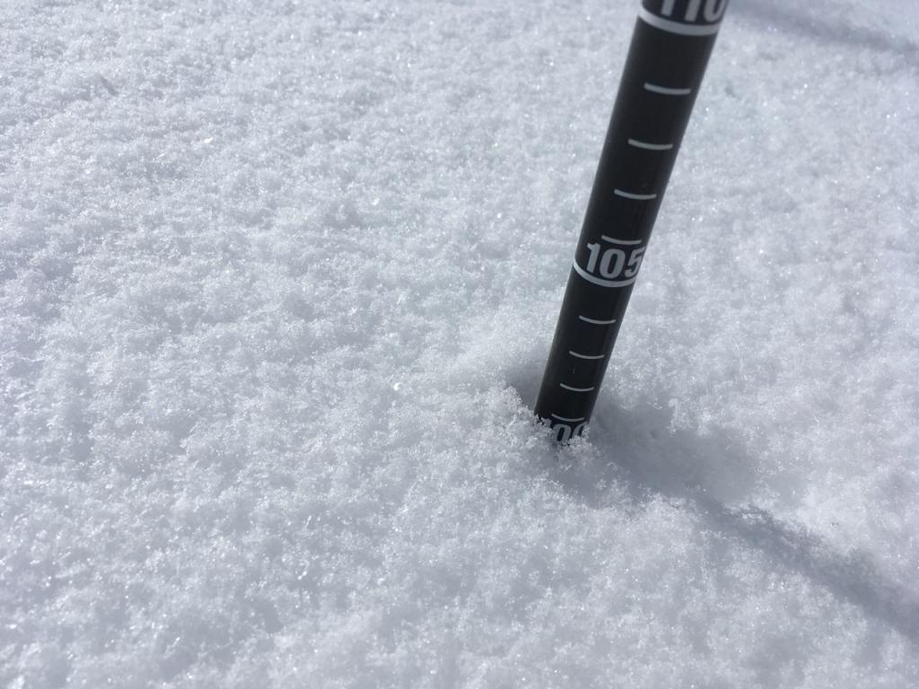  Snow depth near summit of Powderhouse Peak. 