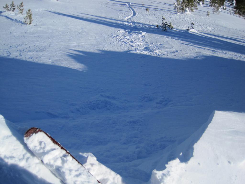  Several large <a href="/avalanche-terms/cornice" title="A mass of snow deposited by the wind, often overhanging, and usually near a sharp terrain break such as a ridge. Cornices can break off unexpectedly and should be approached with caution." class="lexicon-term">cornice</a> drops off of East Ridge into <a href="/avalanche-terms/wind-loading" title="The added weight of wind drifted snow." class="lexicon-term">wind loaded</a> terrain produced no results. 