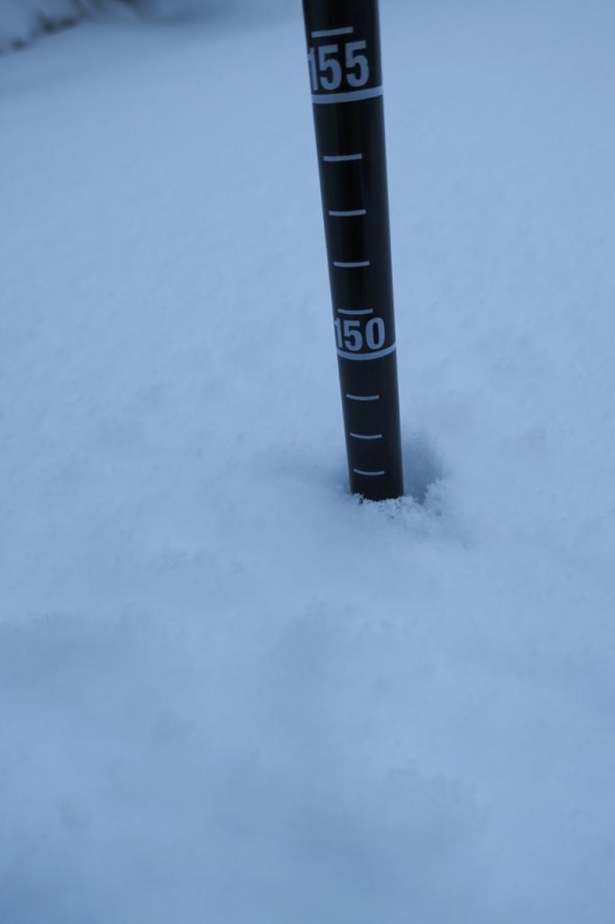  146cm snow depth near the summit 