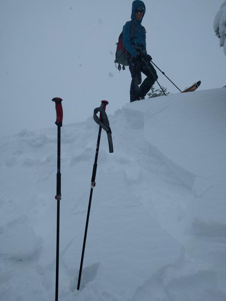  <a href="/avalanche-terms/wind-slab" title="A cohesive layer of snow formed when wind deposits snow onto leeward terrain. Wind slabs are often smooth and rounded and sometimes sound hollow." class="lexicon-term">Wind slab</a> cracking on an undercut test slope 