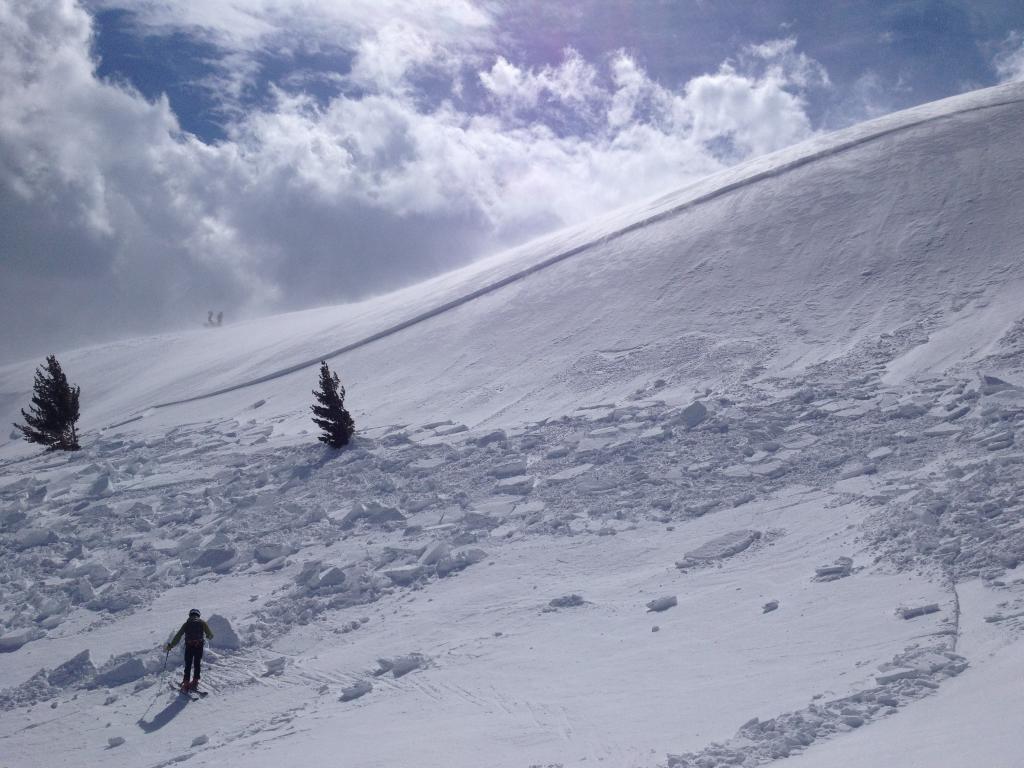  Skier in place where avy stopped. 