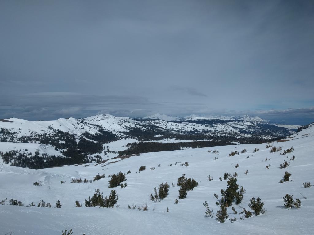  Looking north along the Sierra Crest - note the more widespread cloud cover north of Emerald Bay 