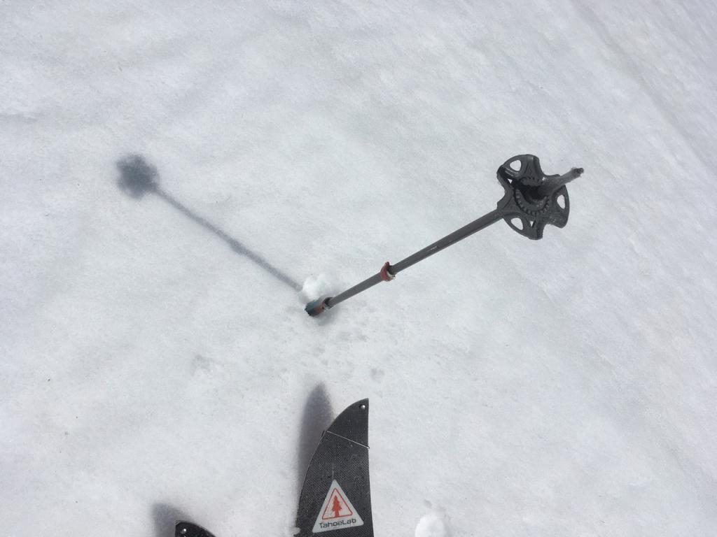  At 9:45am, around 8400 feet on an open SE slope, the snow surface was soft and a pole handle could easily penetrate about 20 cms. 