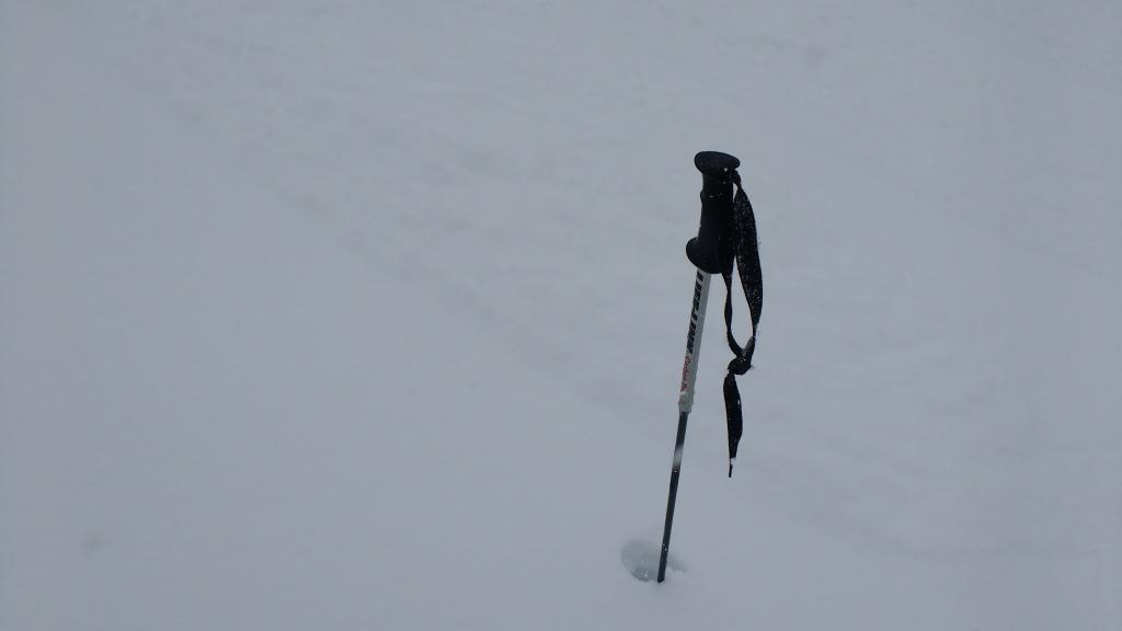  Ski cuts on typically <a href="/avalanche-terms/wind-loading" title="The added weight of wind drifted snow." class="lexicon-term">wind loaded</a> test slopes along the summit ridge produced only small loose dry activity. Poor light, difficult to see shallow debris in photo. 