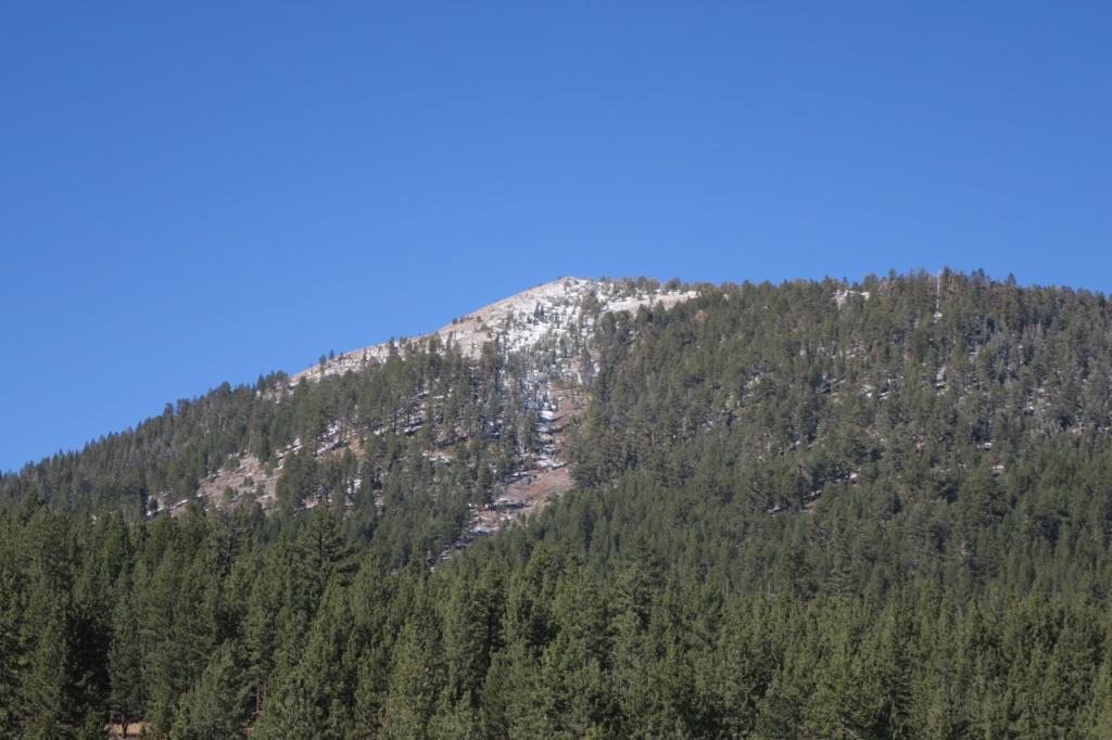  Snow almost nonexistent on lower elevation east face of Waterhouse peak. 