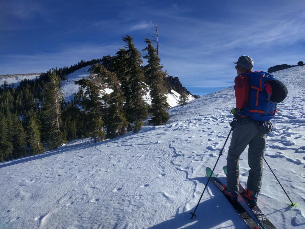  Wind affected surfaces on a NW <a href="/avalanche-terms/aspect" title="The compass direction a slope faces (i.e. North, South, East, or West.)" class="lexicon-term">aspect</a> 