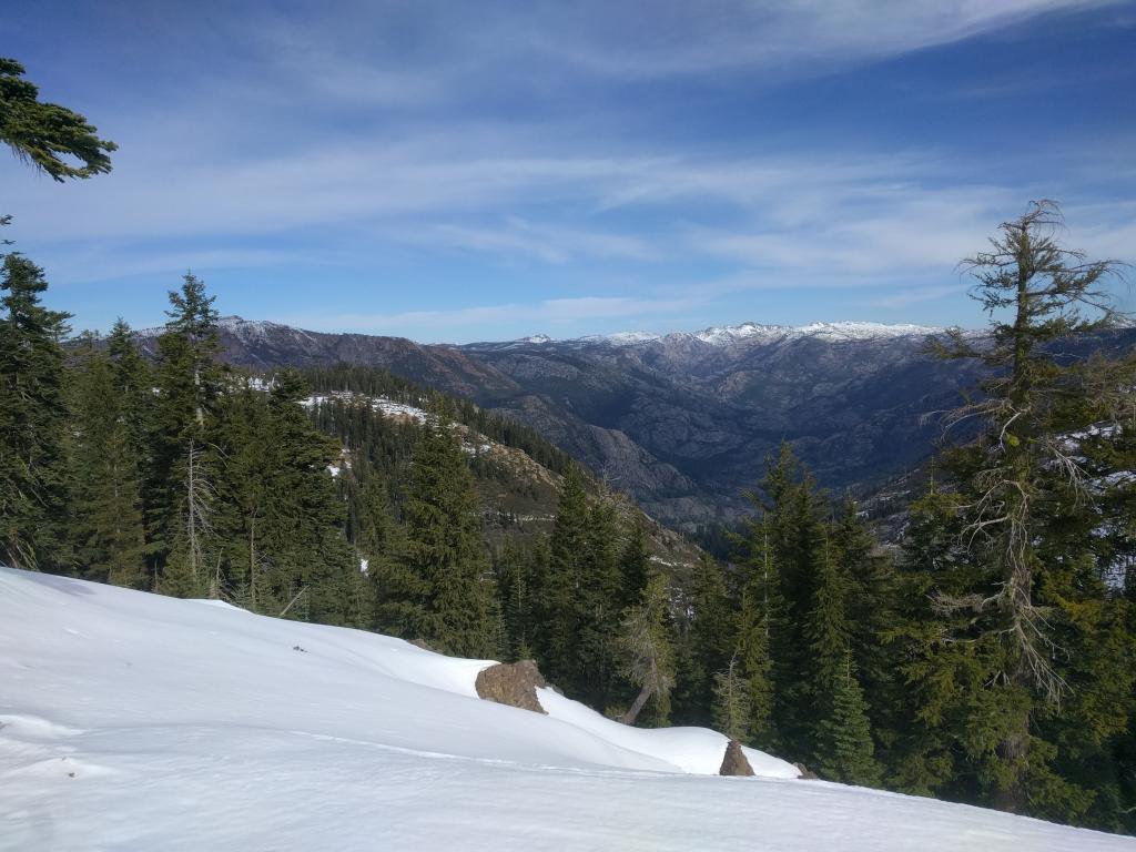  Looking at S facing slopes across Mokelumne Canyon. N facing slopes in Kings Realm in the foreground. 