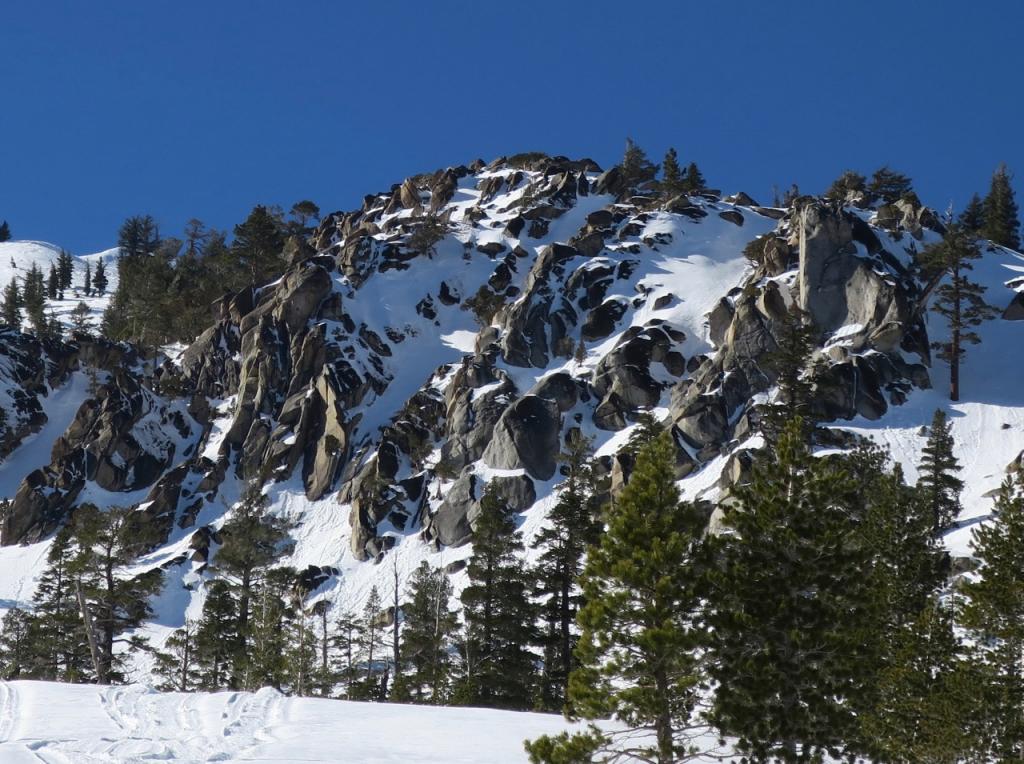  Lower angle perspective of same south facing steep rocks at approximately 2pm. 