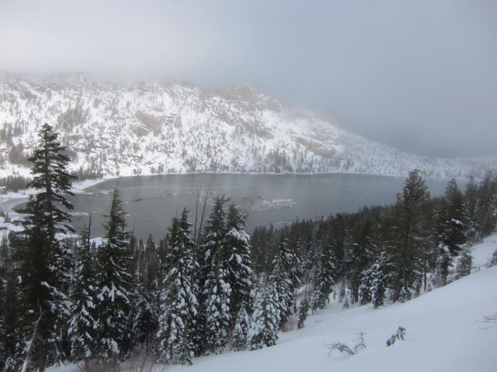  Echo Lake showing partial ice coverage. 