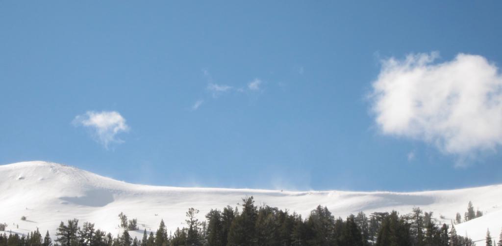  Afternoon SW winds were blowing snow at ridgelines. 