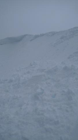 Test slope failure on Andesite Peak