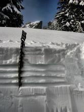 Three rain crusts in the top 40 cm of snowpack, Donner Pk