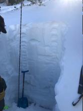 180cm of snow below summit