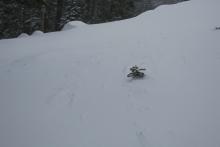 In even small openings above 8000 feet the skin track was mostly filled in by drifting snow. 