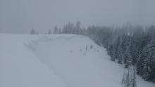 Fairly large sections of cornice along the ridge.