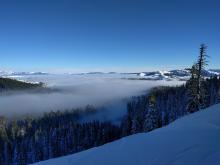Inversion layer at about 7400-7800 ft. 
