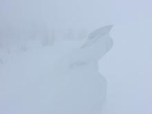 Cornice formation along ridge at 10:30am.