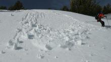 During the afternoon, sunny aspects around 10,000 feet steep rolls consistently produced wet slides in response to ski turns.