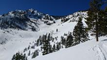 Recent natural roller ball activity on SE aspect around 8,000'. Some from today, some from previous days.