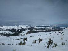 Looking north along the Sierra Crest - note the more widespread cloud cover north of Emerald Bay