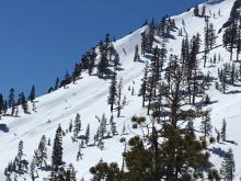 Skier triggered loose wet avalanche on E face of Jakes.