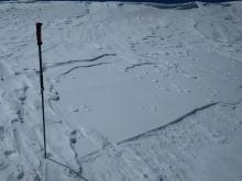 Wind scouring near the summit of Incline Lake Peak.