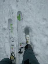 Shin deep unsupportable wet snow on an E aspect at 11:50 am at 7400 ft.