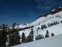 Sunny skies looking north from Castle Peak around 11:40 am