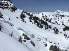 Previous loose wet avalanches on N side of Castle Peak.