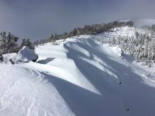 East Ridge of Tamarack Peak.  Some scouring of previously wind loaded terrain.  