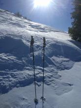 Scoured surfaces on a N aspect near 8800 ft. on Basin Peak