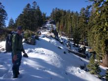 Looking up the ridge toward Becker Peak @ 7900 ft. 