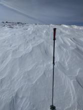 Wind scoured surfaces along the ridgeline at 7800 ft. 