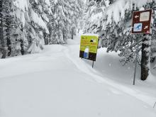 We cleaned the box on the sign off at the start of our tour and ~3 hours later 6 to 8 inches of snow had accumulated on the box.