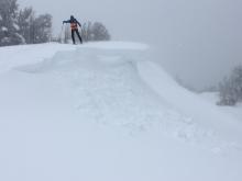 Fragile cornices in this area.  These large cornice drops did not initiate wind slab avalanches.