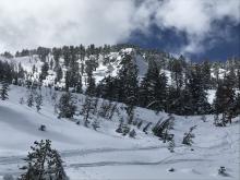 Eye-opening debris pile low down on Incline Pk