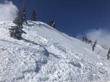 Small wind slab on ridge top