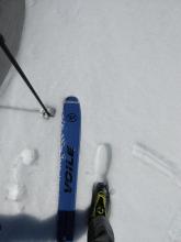 Ankle deep wet surface snow on a SW aspect at 7500 ft. at 10:30 am.