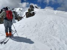 NW winds scouring the ridge on Castle Peak at 11:15 am