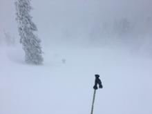 High intensity wind loading at ridge top above treeline.