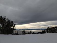 Clouds moving into the area ahead of tomorrow night's storm.