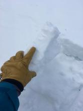 In a few locations we found small pockets of wind slab overlaying faceted snow.