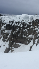 Large cornices on N ridge