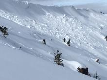 Different angle of Mt. Judah avalanches.  Some debris mostly covered and some looks to have occurred towards the end of the storm.