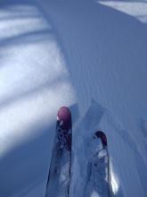 Wind slab - very minor crack and the only cracking we could trigger on summit ridge test slopes.