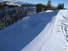 Large cornice chunks dropped on slope with no results.