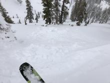 Large cornice drop, no slab failure