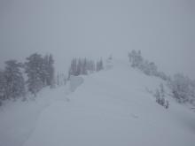 Large and fragile cornices along ridgeline.